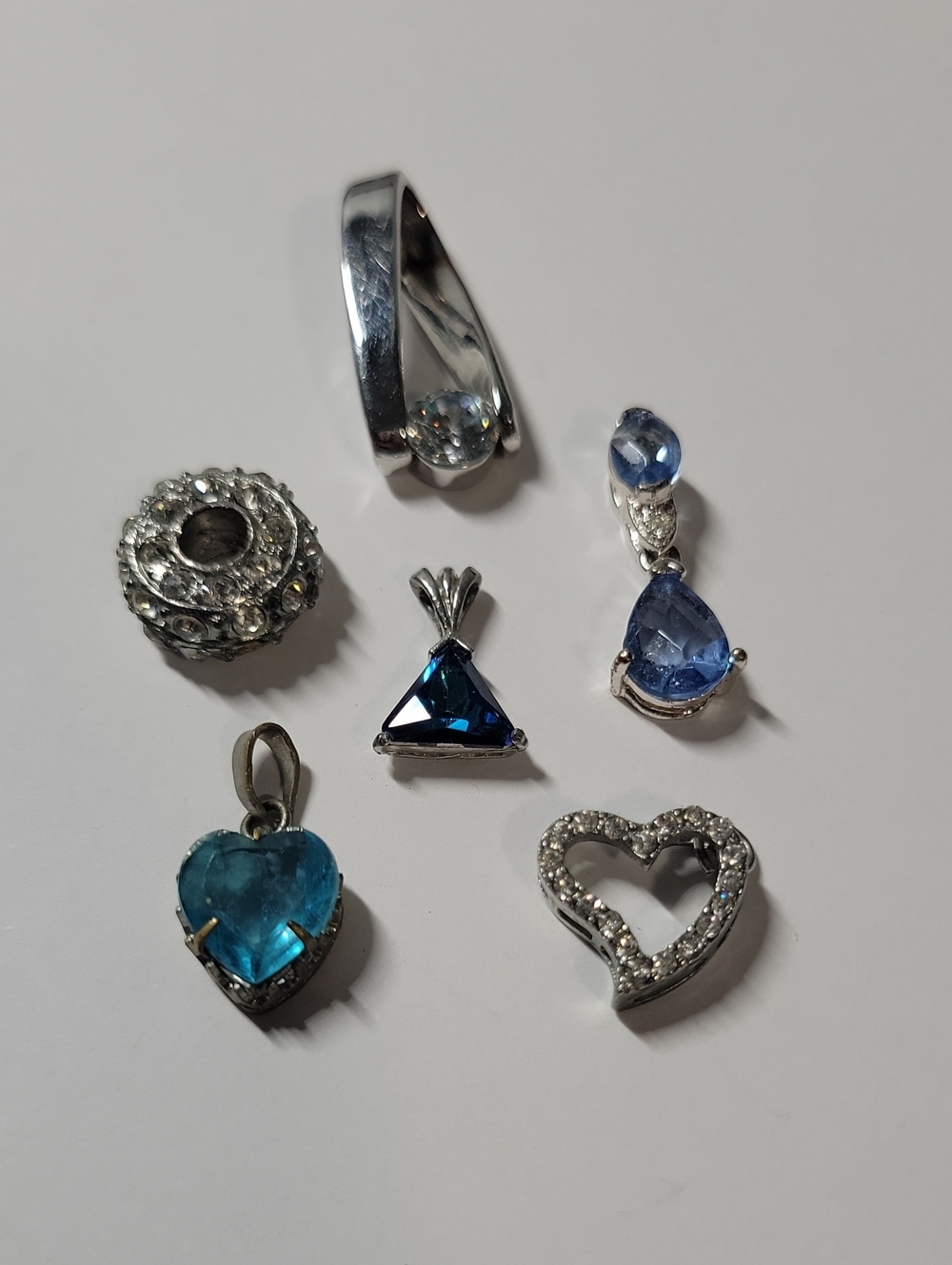 Silver Tone Blue Gemstone Pendant Collection